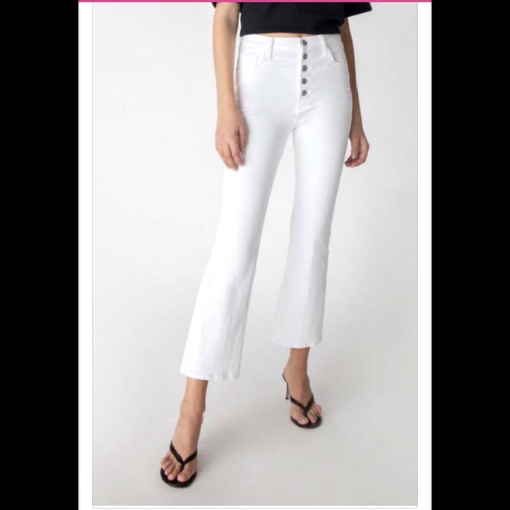 J brand Lillie high rise crop flare in white